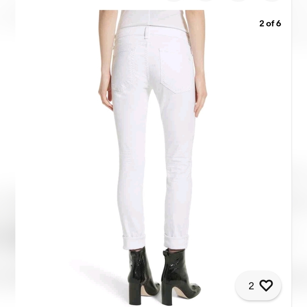 Rag & Bone Women'S White Stretch Mid-Rise Skinny-Leg Casual Jeans Size 24 - Picture 3 of 11